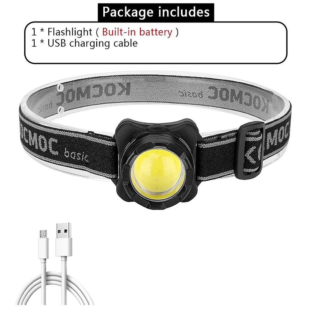 Portable Mini Headlamp Usb Rechargeable Headlight Torch Head Lamp Flashlight Built-in Battery Red / White Light Led Head Light