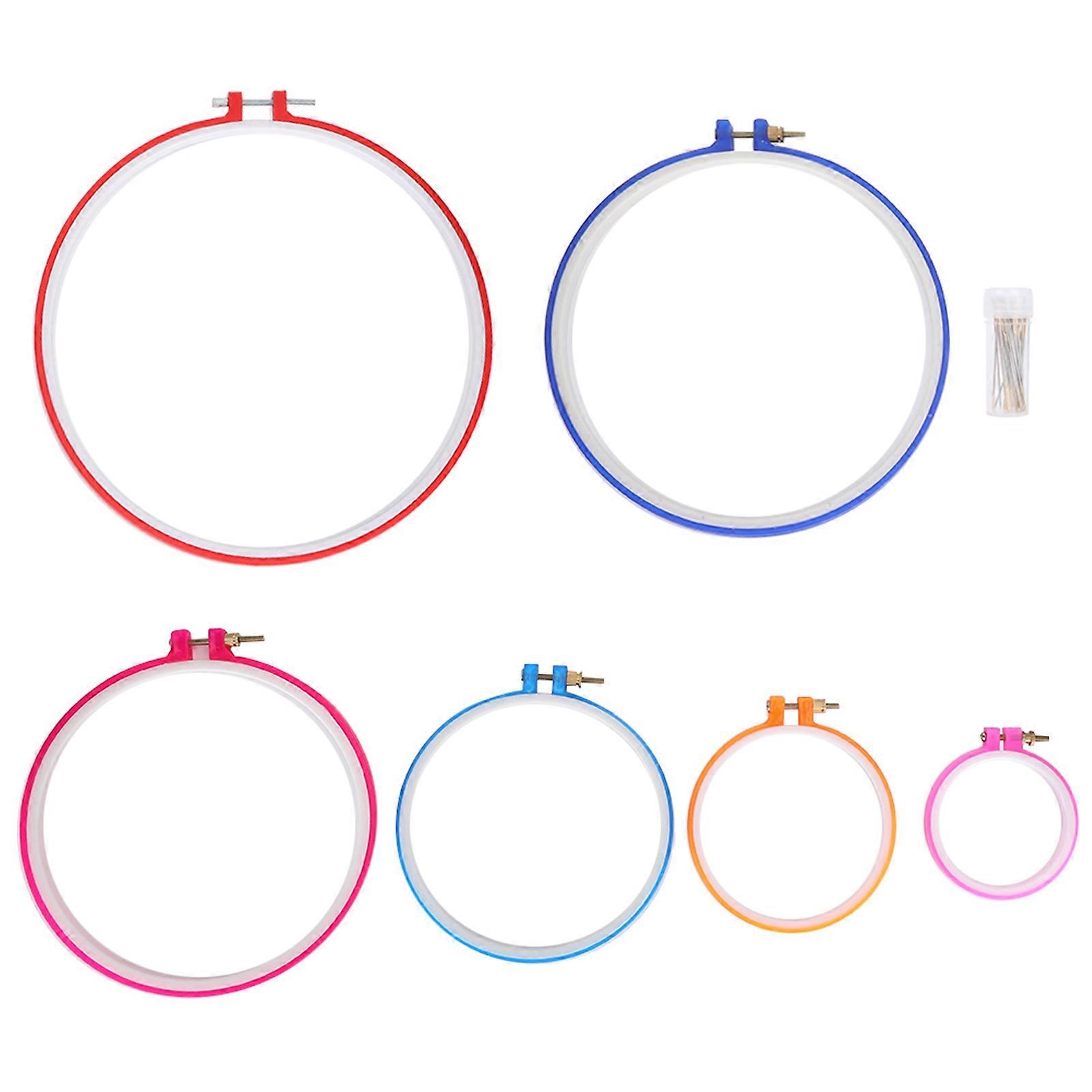 Embroidery Hoops Plastic Circle Cross Stitch Frame Set Adjustable DIY Sewing Tools
