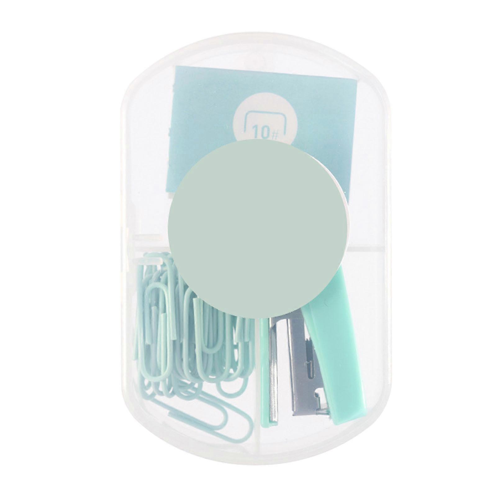 Mini Stapler Effort Saving Portable Small Cute Stapler with Staple and Paper Clip for Office School Mint Green