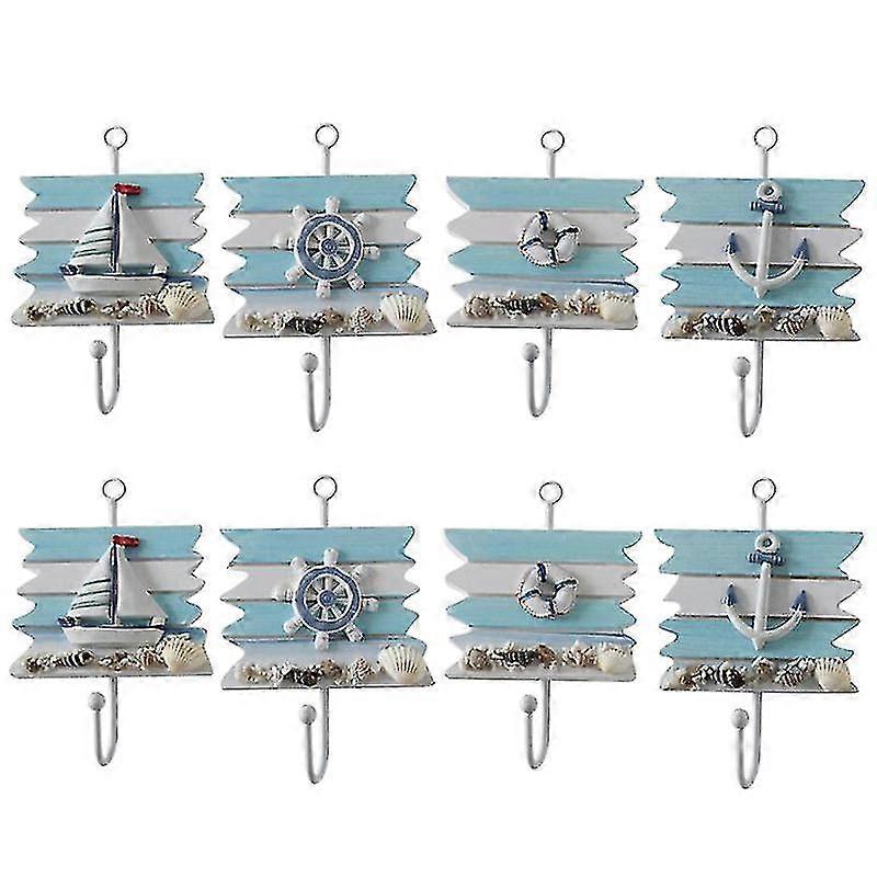 8pcs Storage Hooks, Stick Wall Hooks