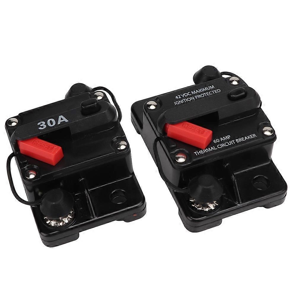 12V 30A/60A Car Stereo Audio Inline Circuit Breaker Fuse Self~Recovery Fuse E2U549
