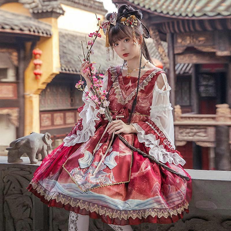 Lolita Dress Chinese Style Long Sleeve Dress Everyday Lolita Dress Goth  Dresses Women Lolita | Fruugo UK