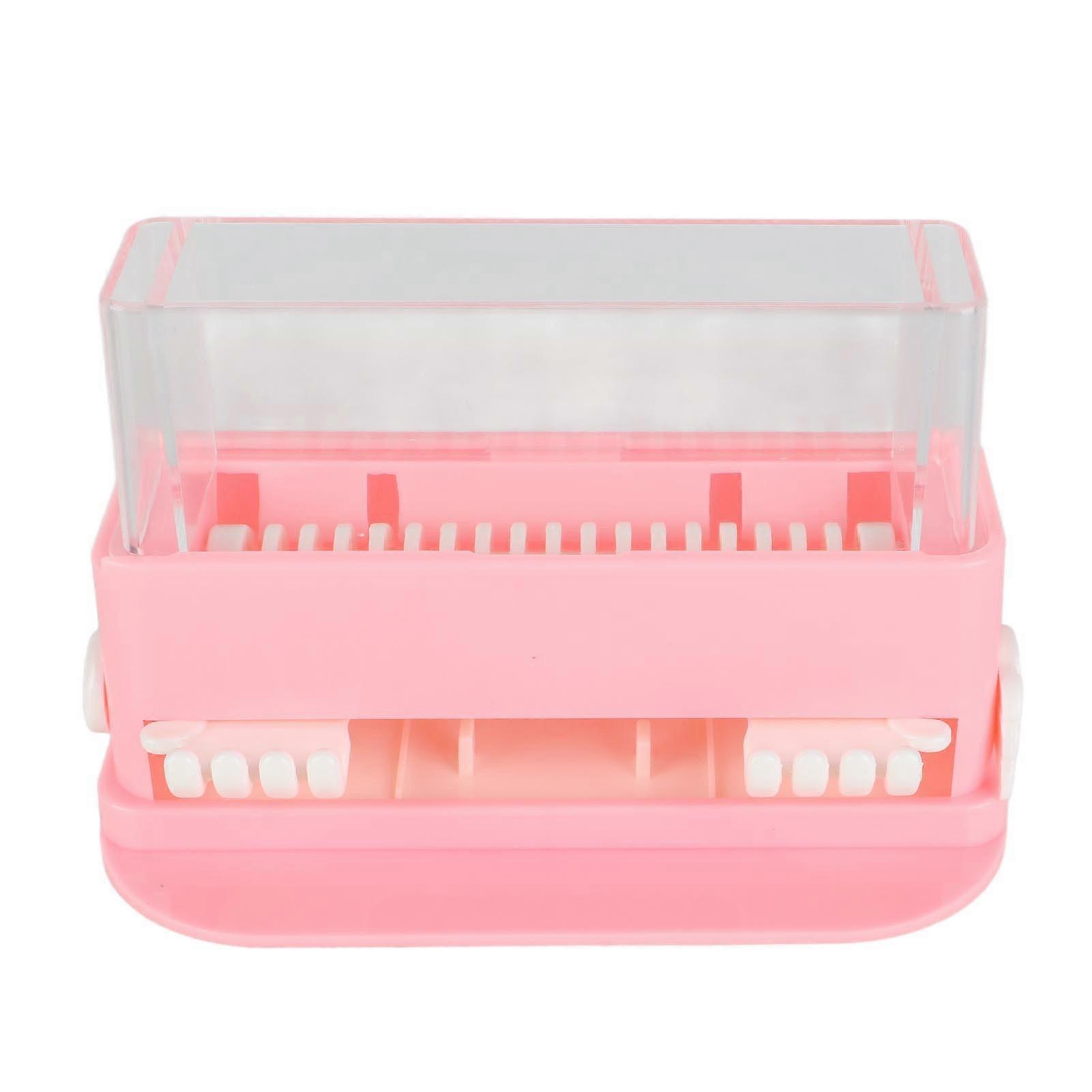 Micro Applicator Holder Box Transparent Large Capacity Plastic Dental Applicator Brush Dispenser Red