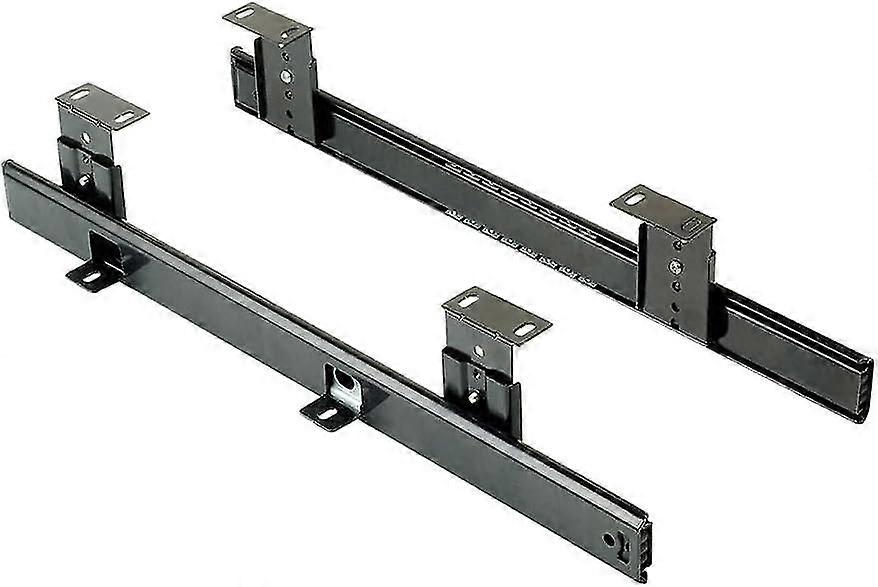 Ball Bearing Slides For Platform/shelf Or Keyword Drawer For Under Desk, Height Adjustment Keyboard Slide Kit, Steel, Black Zinc Plated, 2ut