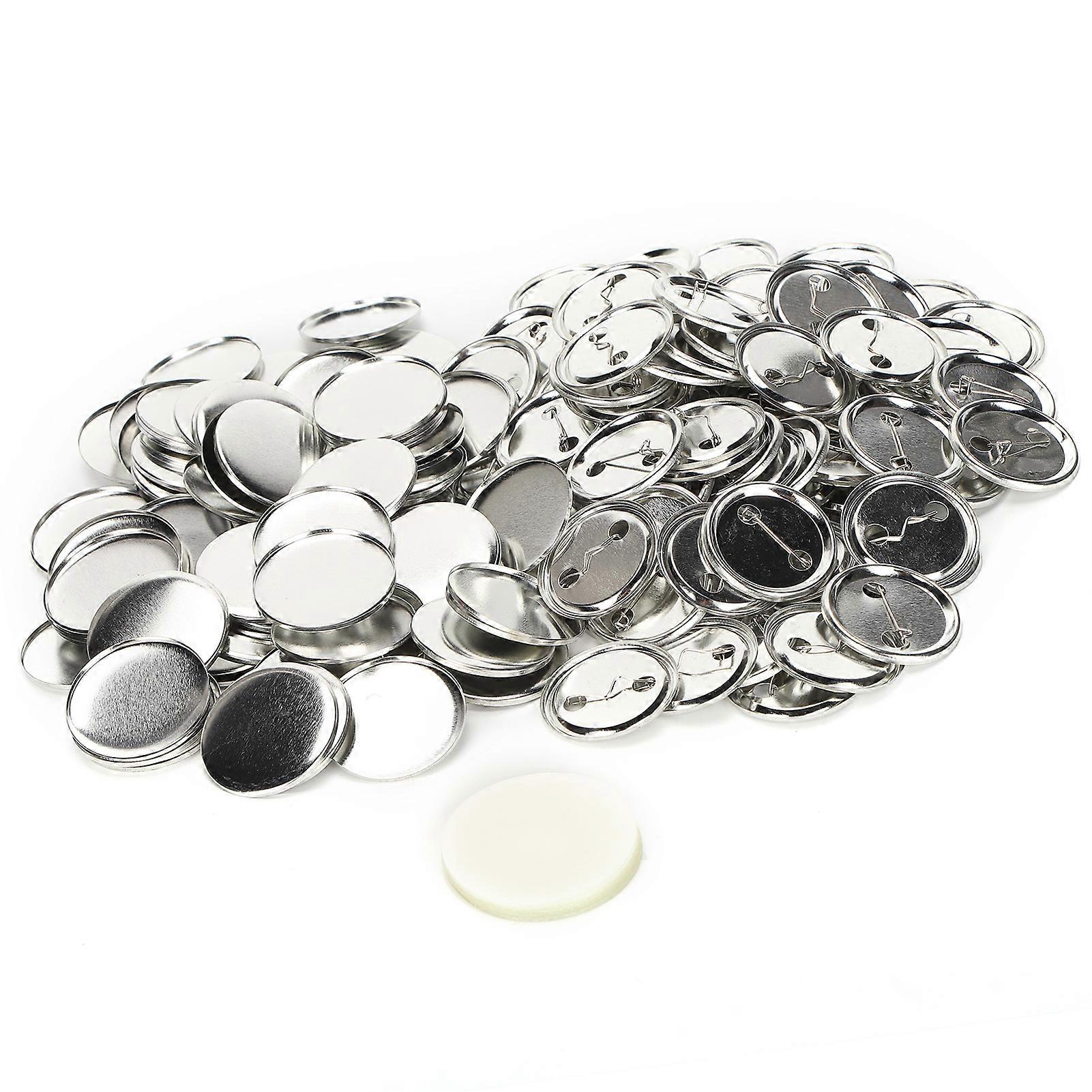 100pcs Blank Pin Button 44mm/1.7in Round Safety Badge Emblem Medal Parts Supplies for DIY Handicraft Gifts Souvenirs