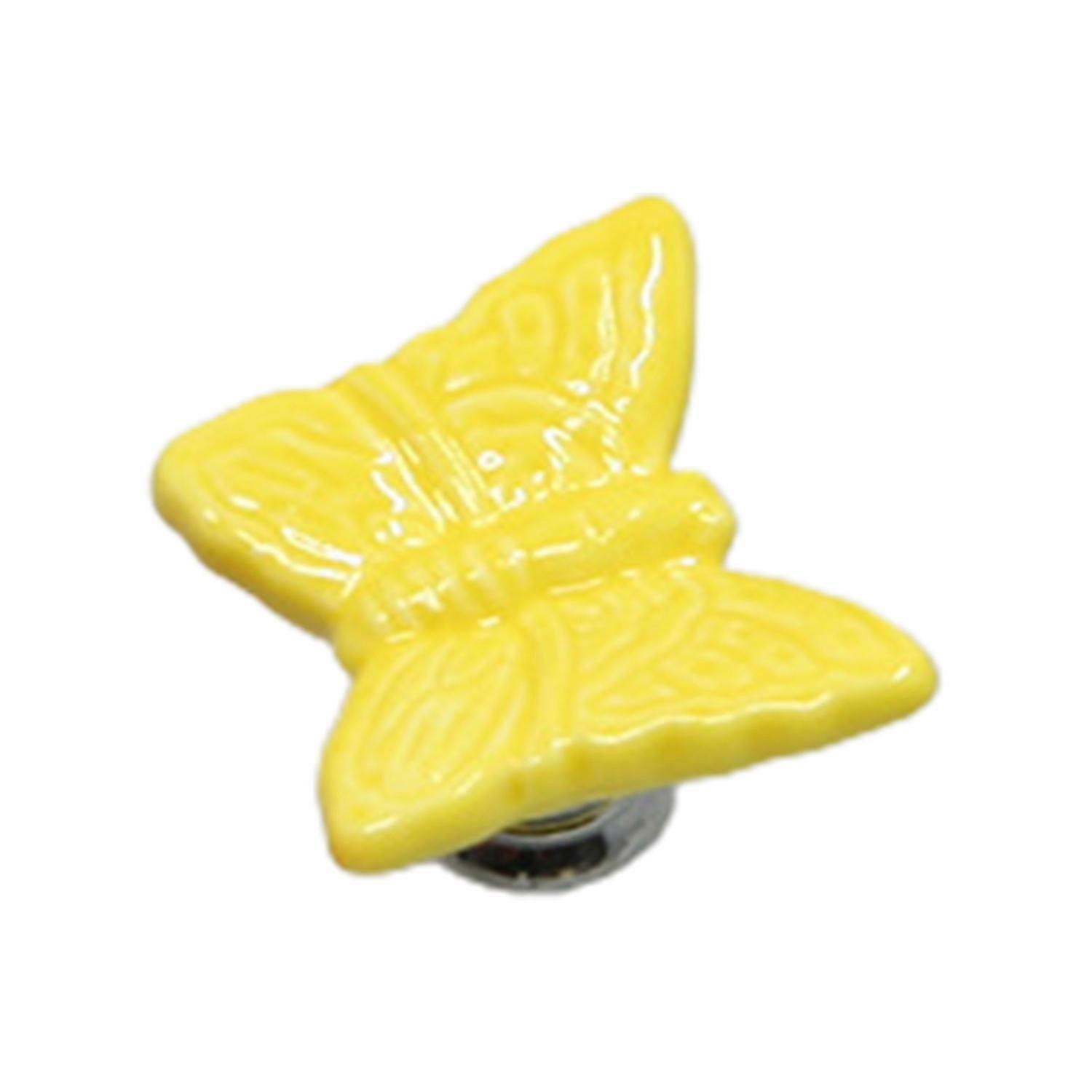 Drawer Knob Butterfly Shape Punch Free Ceramic Exquisite Long Lasting Cabinet Handle Furniture Hardw