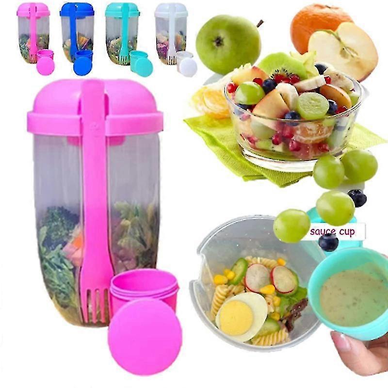 Salad Cup, Random Color Salad Shaker Cup, Salad Shaker Container To Go, Portable Fruit And Vegetable Salad Cups