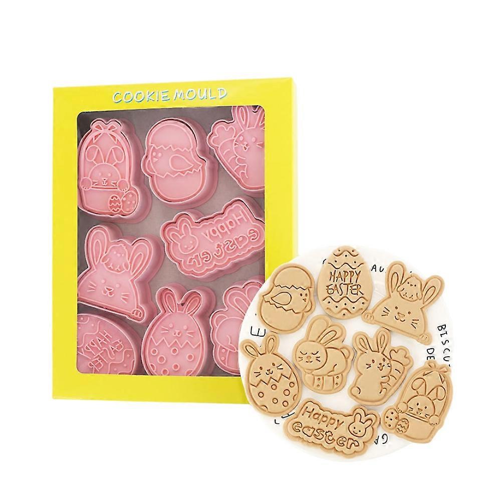 8 Pcs Easter Cutters 3D Rabbit  Cutters Set Biscuit Cutter Moulds DIY Baking Tool