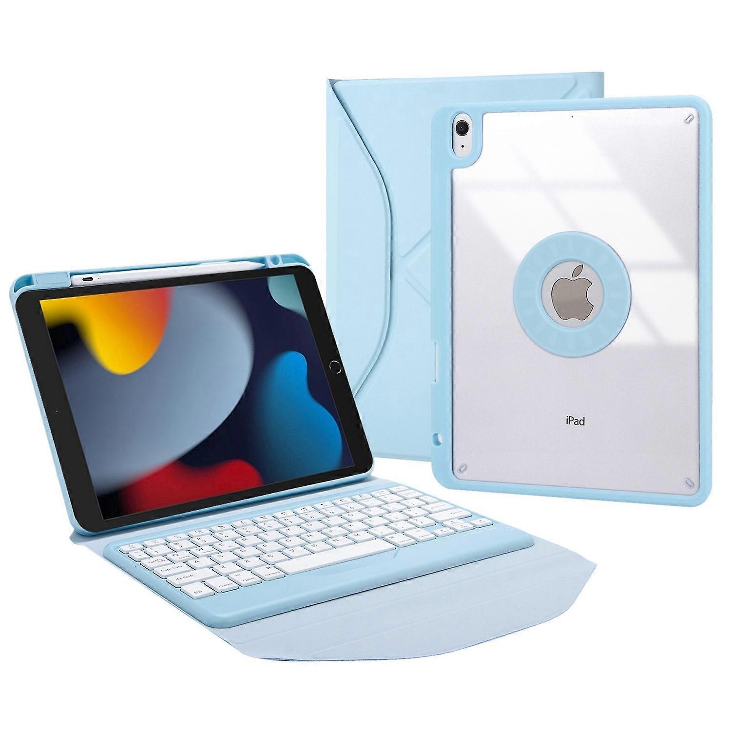 Z102B for iPad 10.2 (2021)/(2020)/(2019) Bluetooth Keyboard Leather Protective Cover + Transparent B