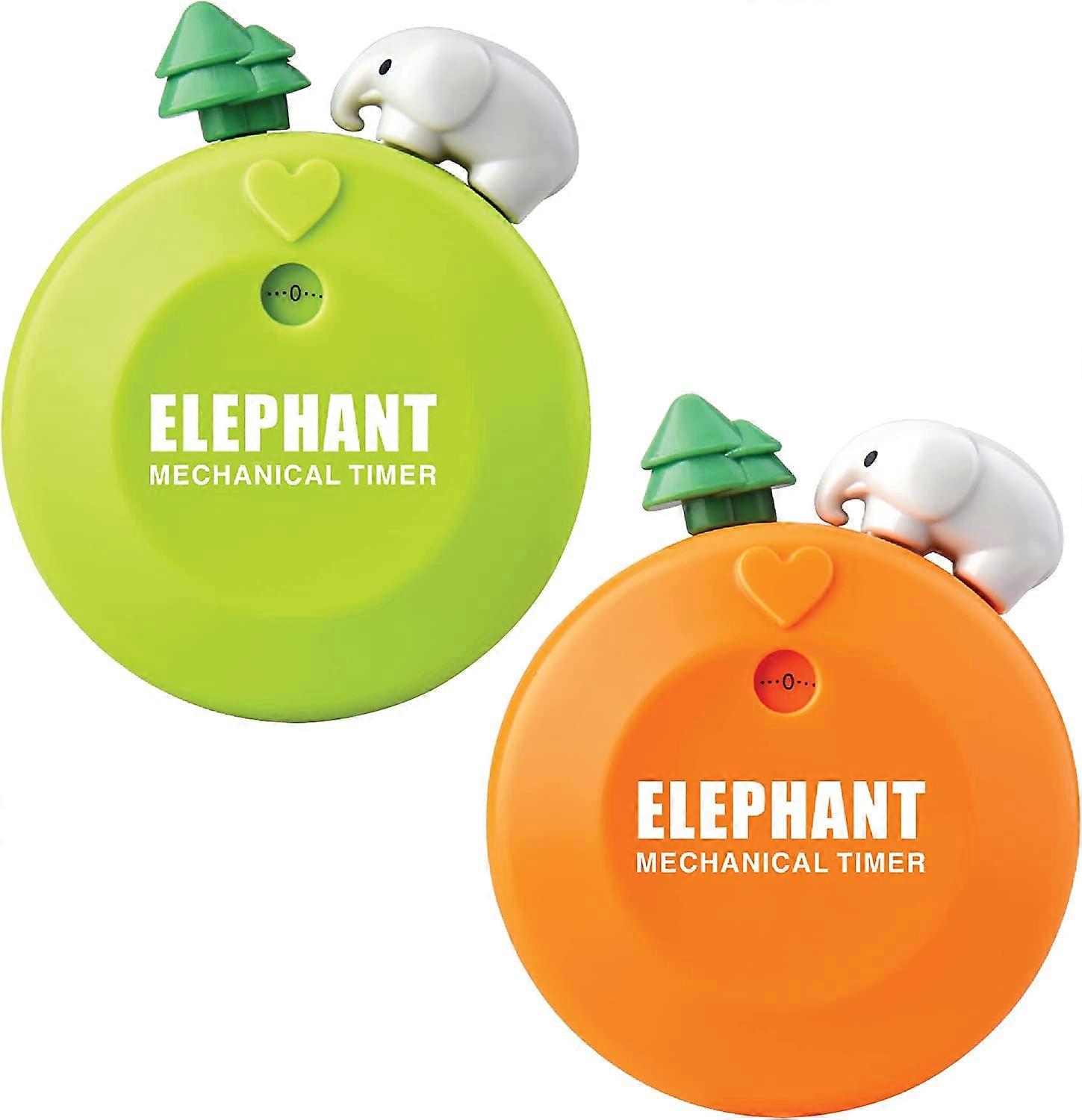 2 Pack (Elephant)-Timer for Kids,Magnetic Kitchen Timer,60-Minute Visual Timer,Cute Mechanical Timers for Classroom,Cooking,Reading,Gym