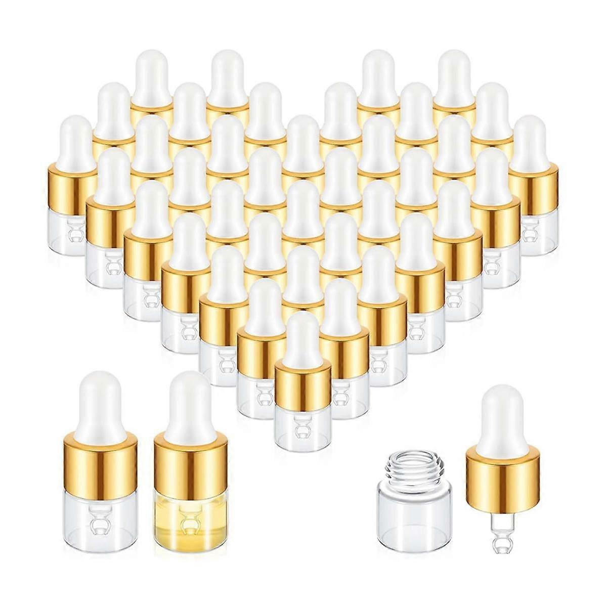 100 stk. mini glasdråberflaske i bulk, klare æteriske oliedråberflasker, små glasdråberprøvebeholdere 1 ml