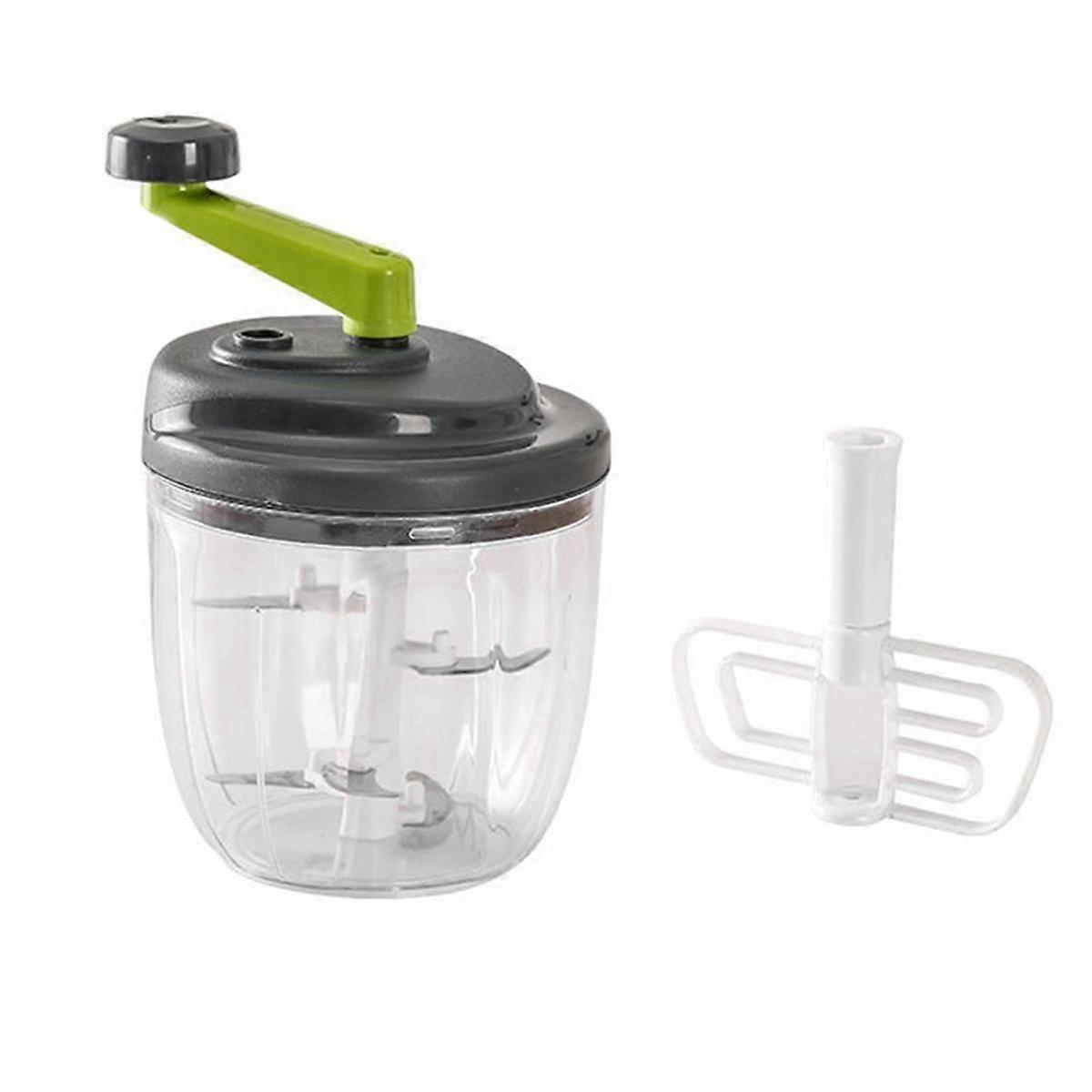 Hand Chopper, Manual Food Chopper, Hand Crank Onion Spinner, Food Chopper with Container, Rotary On