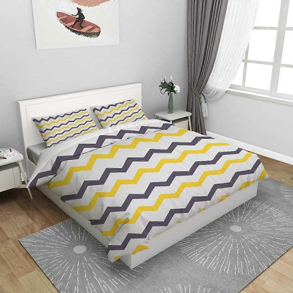 Zestawy pościeli Curve Digital Printing Kolorowe elementy pościeli Poszwa na kołdrę i poszewka na poduszkę) 135 * 200 CM