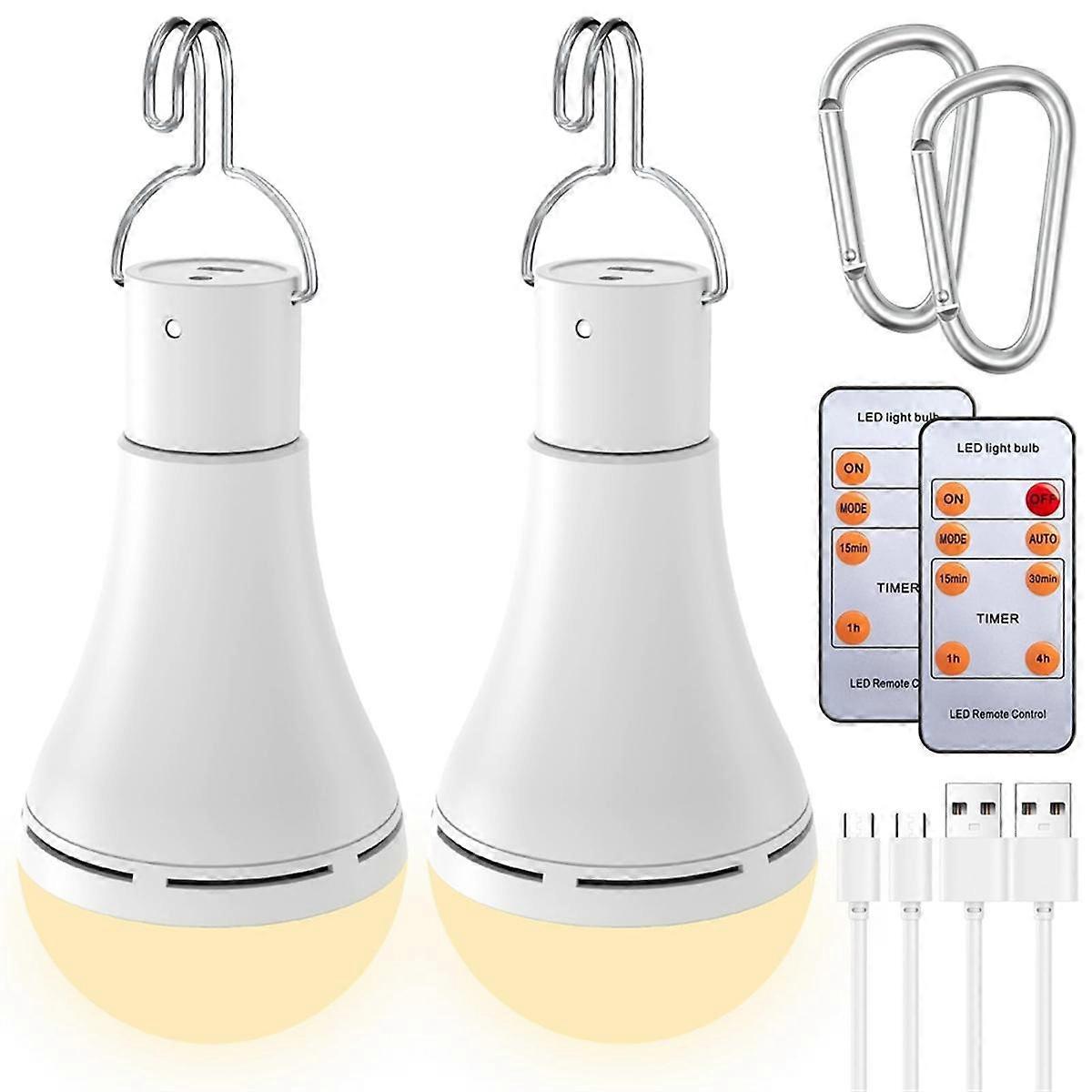 USB Rechargeable Light Bulb with Remote for Home Power Outage, Hanging LED Light Bulb with Hook for