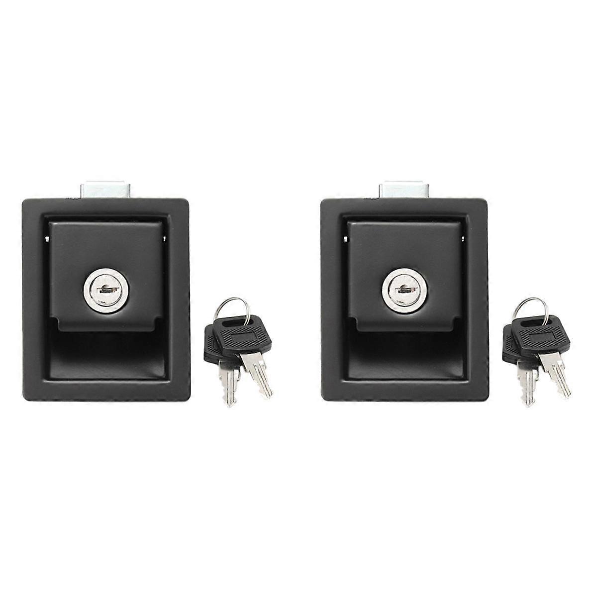 2pcs Rv Car Paddle Entry Door Lock Latch Handle Knob -Trailer Pull Type Panel Door Lock
