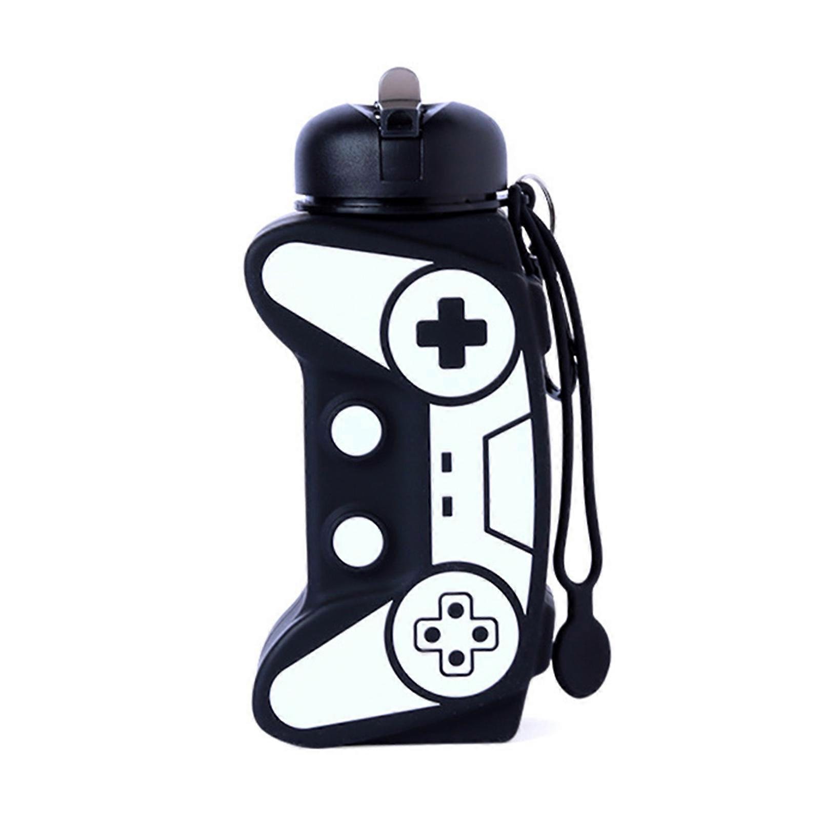 600ML Sport Bottle Foldable Food Grade Leakproof Shockproof Anti-drop Large Capacity Game Console Shape Travel School Kids Students Water Bottle With