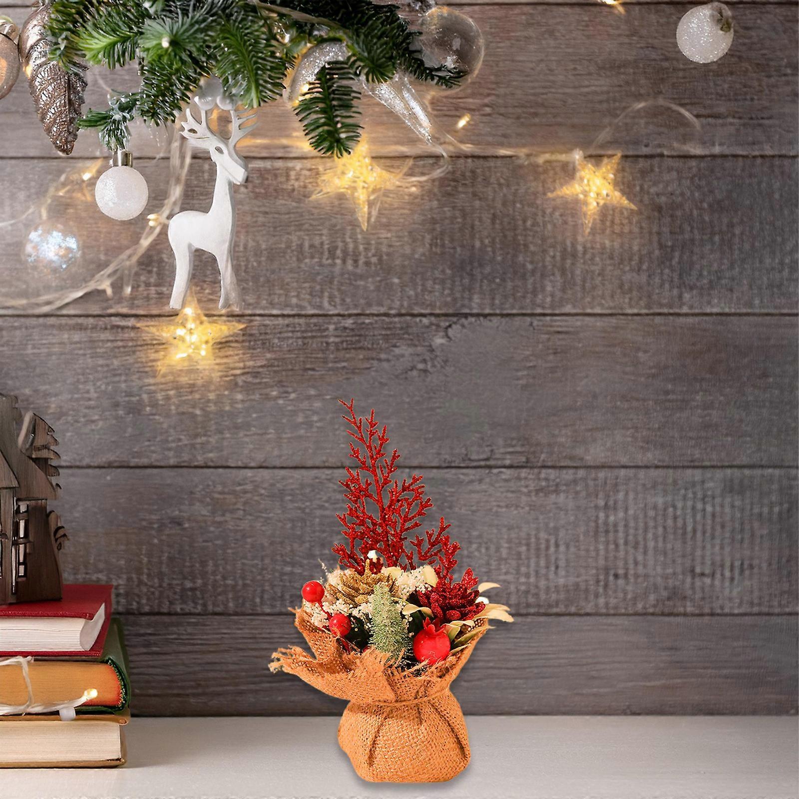 Christmas Tree Mini Christmas Tree Border Christmas Tree Desktop Decorations Package Simulation Set Christmas Decorations Needles Cones