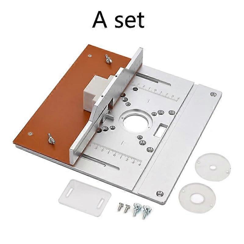 Aluminium Router Table Insert Plate Electric Wood Milling Flip Board with Miter Gauge Guide Set Table Saw Woodworking Workbench