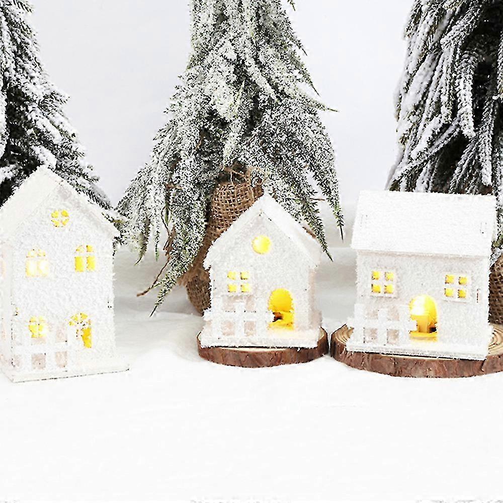 3 Piece Christmas Village Illuminated White, Mini Light House Guest ...
