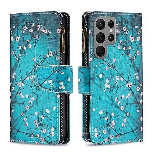 For Samsung Galaxy S24 Ultra 5G Colored Drawing Pattern Zipper Leather Mobile Phone Case