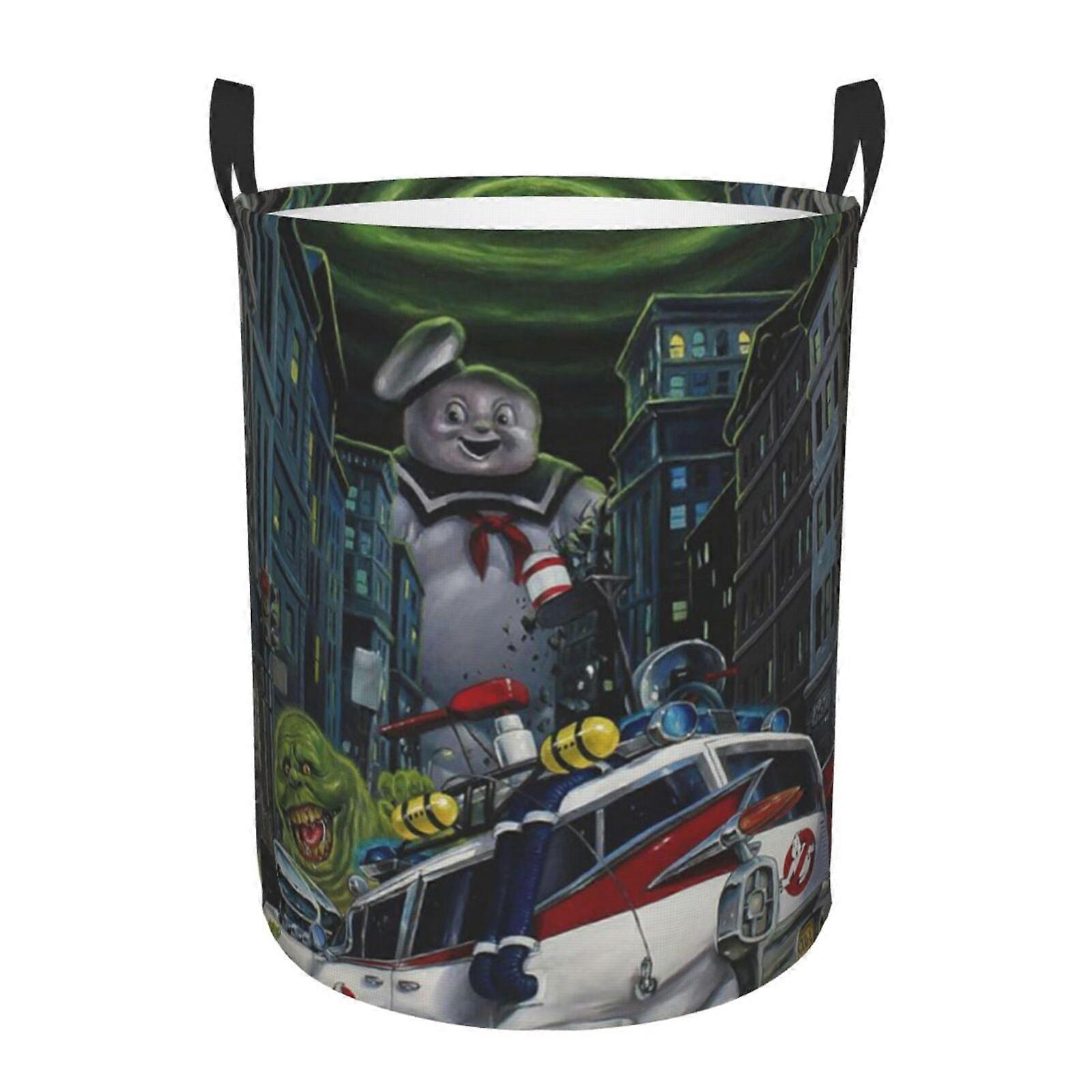 ゴーストバスターズは、パフトランドリーハンパー軽量収納バスケットおもちゃオーガナイザーランドリーバスケット寝室用防水、B-SYS27012