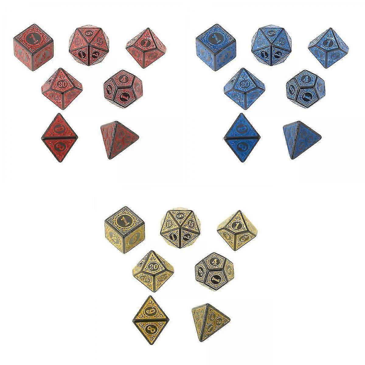 Antique Acrylic Polyhedral Dice Dnd Rpg Role Playing Game Toys.