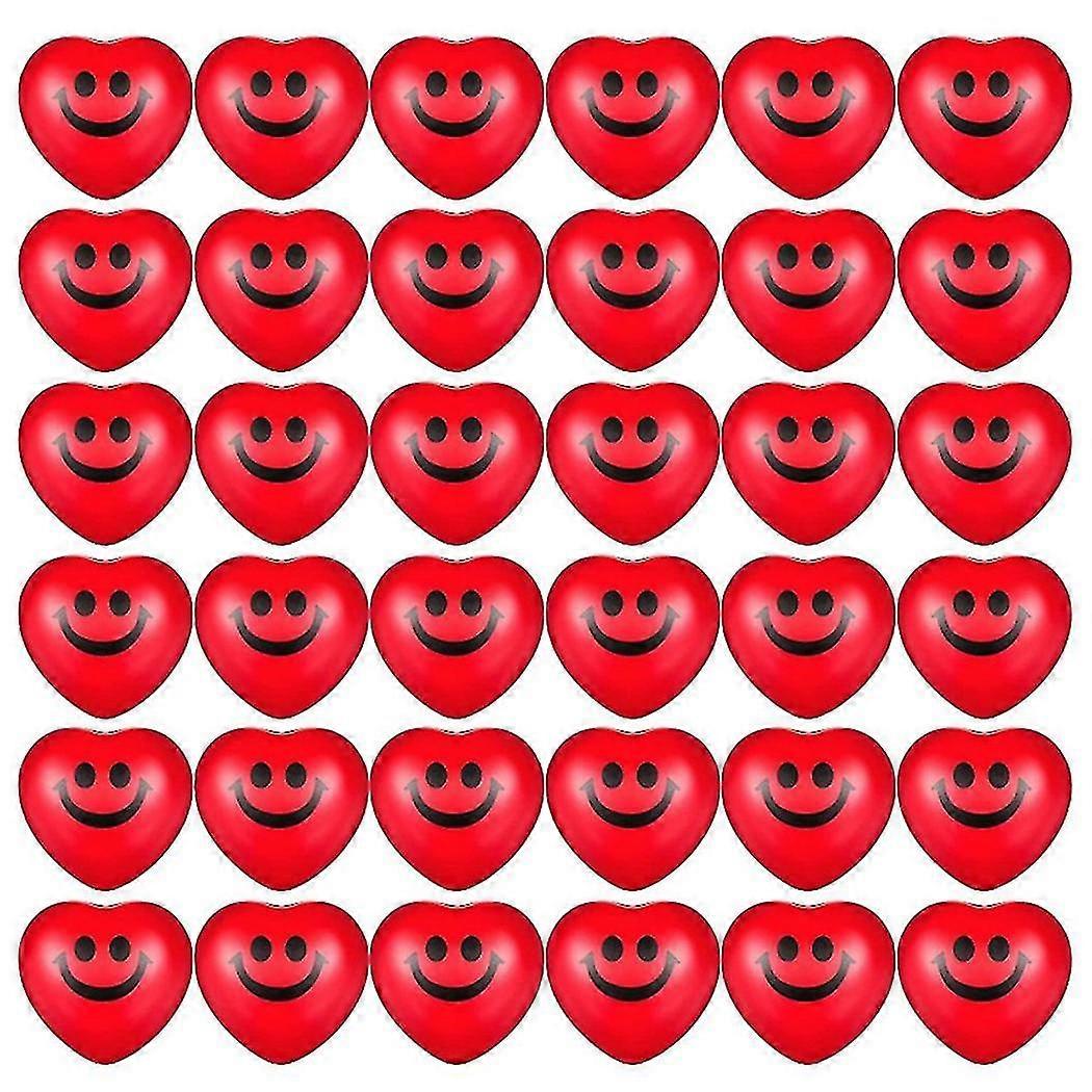 36pcs 's Day Heart Stress Balls Shaped Stress Balls Heart Smile Face Stress Balls For Party