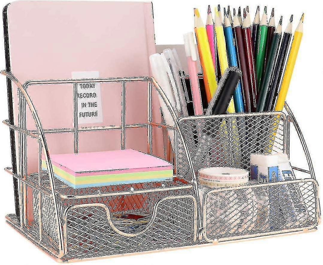 Desk Storage Box With Letter Tray Pen Holder