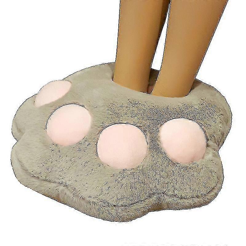 Ays Cat Claw Foot Warmer Slippers Plush Foot Warmer (color: White)