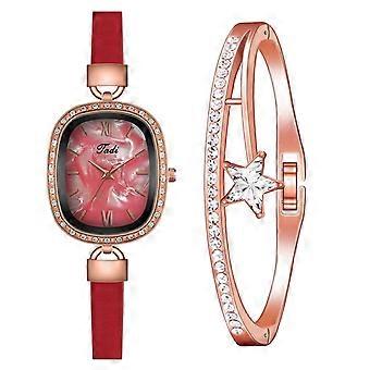 Women Fashion Watch Clock Leather Strap  Casual Dress Wrist Crystal