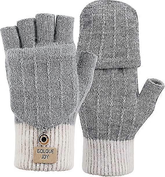 Handskar Vinterpekskärm stickade varma handskar, elastisk varm ull antisladd