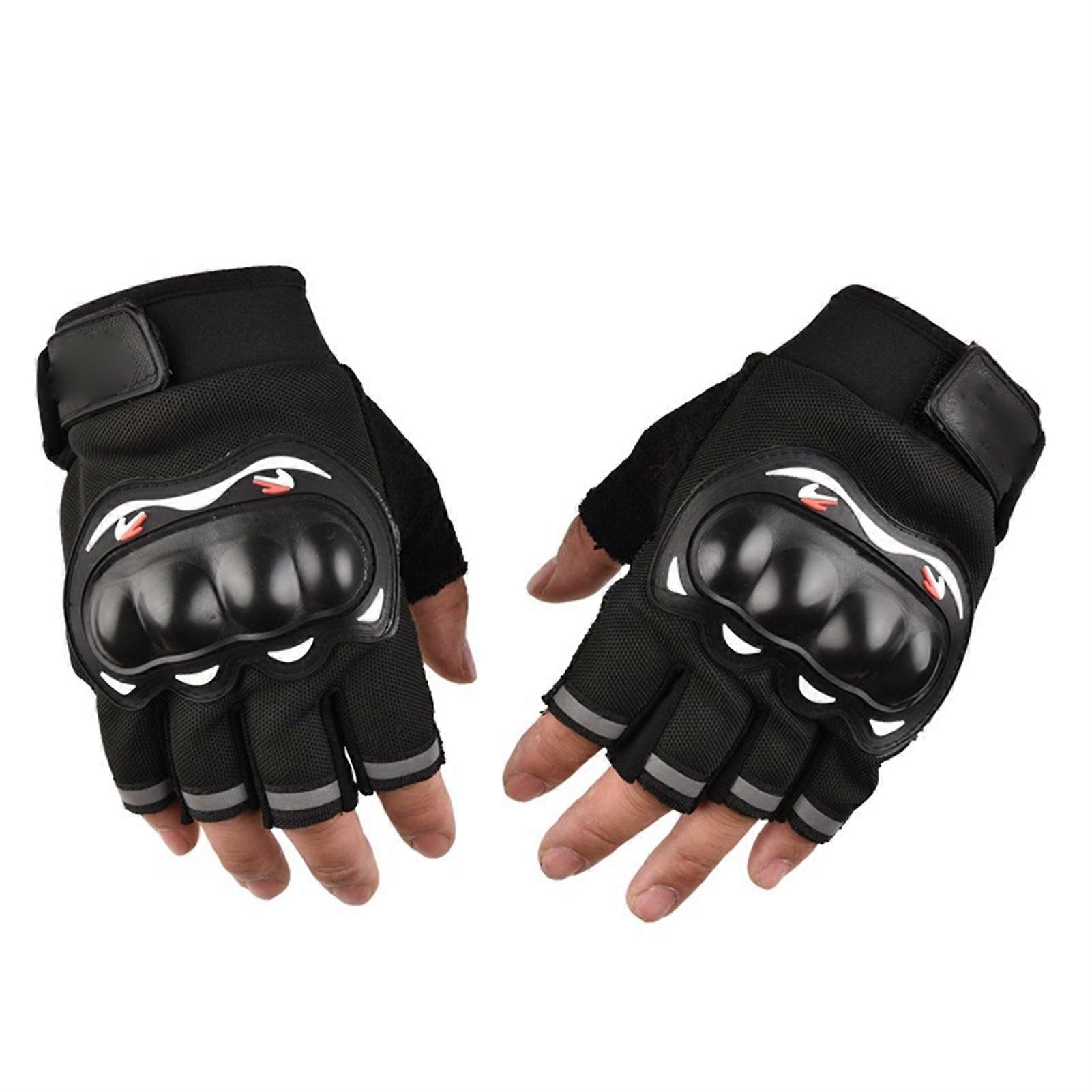 Motorradhandschuhe Touchscreen Hard Knuckle Powersports Racing Handschuhe für Bergsteigen Radfahren Aerobic Halbfinger Schwarzer Handschuh