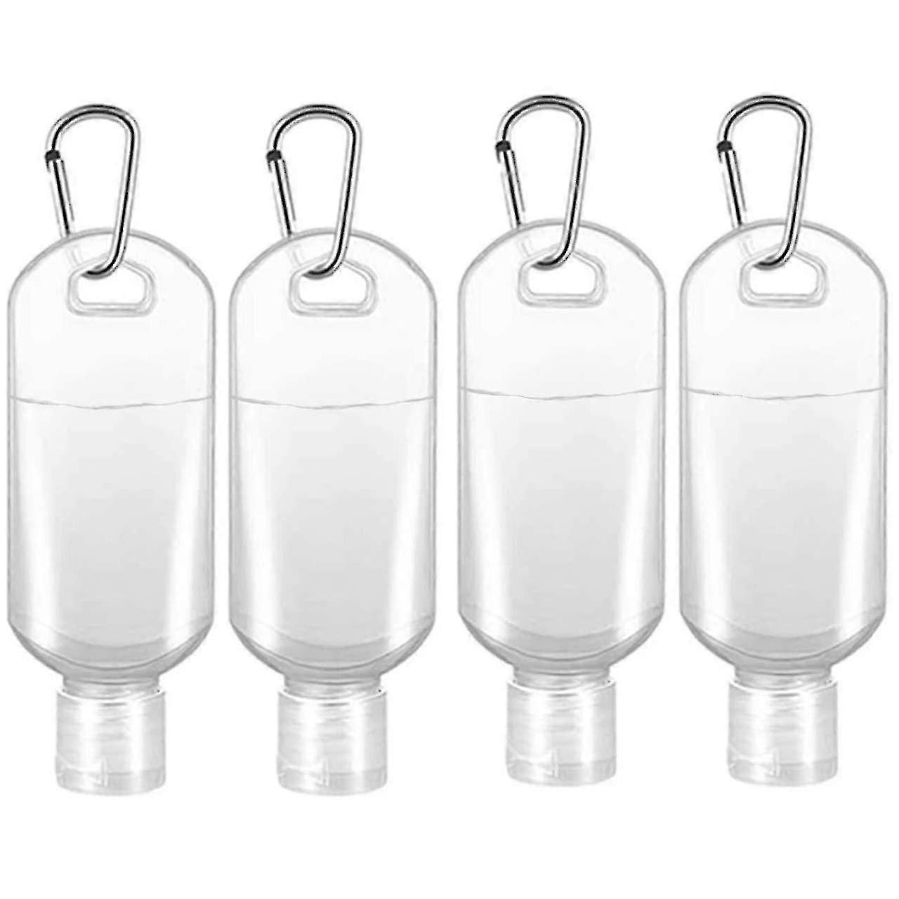 Hand Sanitiser Bottle With Clip X4 50ml Refillable Hand Sanitizer Bottles With Flip Top Lid Hook Carabiner