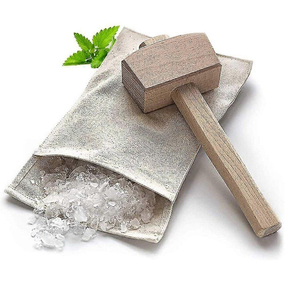 Accessory Set Bag And Manual Ice Breaker Hammer, Reusable Cotton Crushed Ice Bag