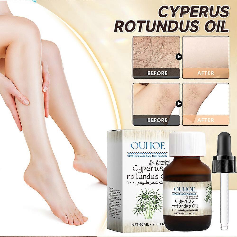 1/2 יחידות שמן Cyperus Rotundus להסרת שיער, הפחתת צמיחת שיער הגוף, 60 מ"ל