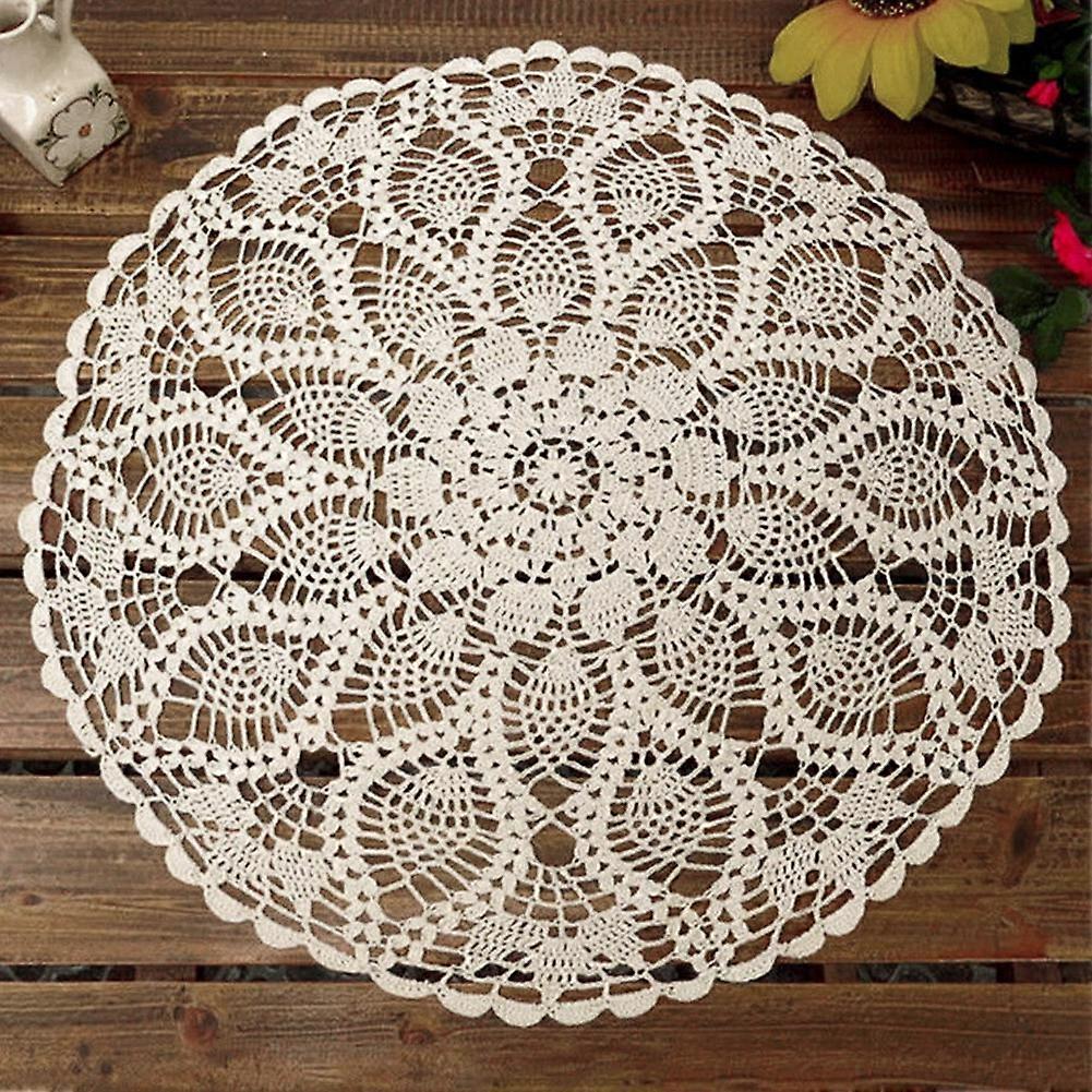 60cm Pamuk El Tığ İşi Yuvarlak Dantel Hollow Out Masa Örtüsü Masa Örtüsü Örtüsü KAESI