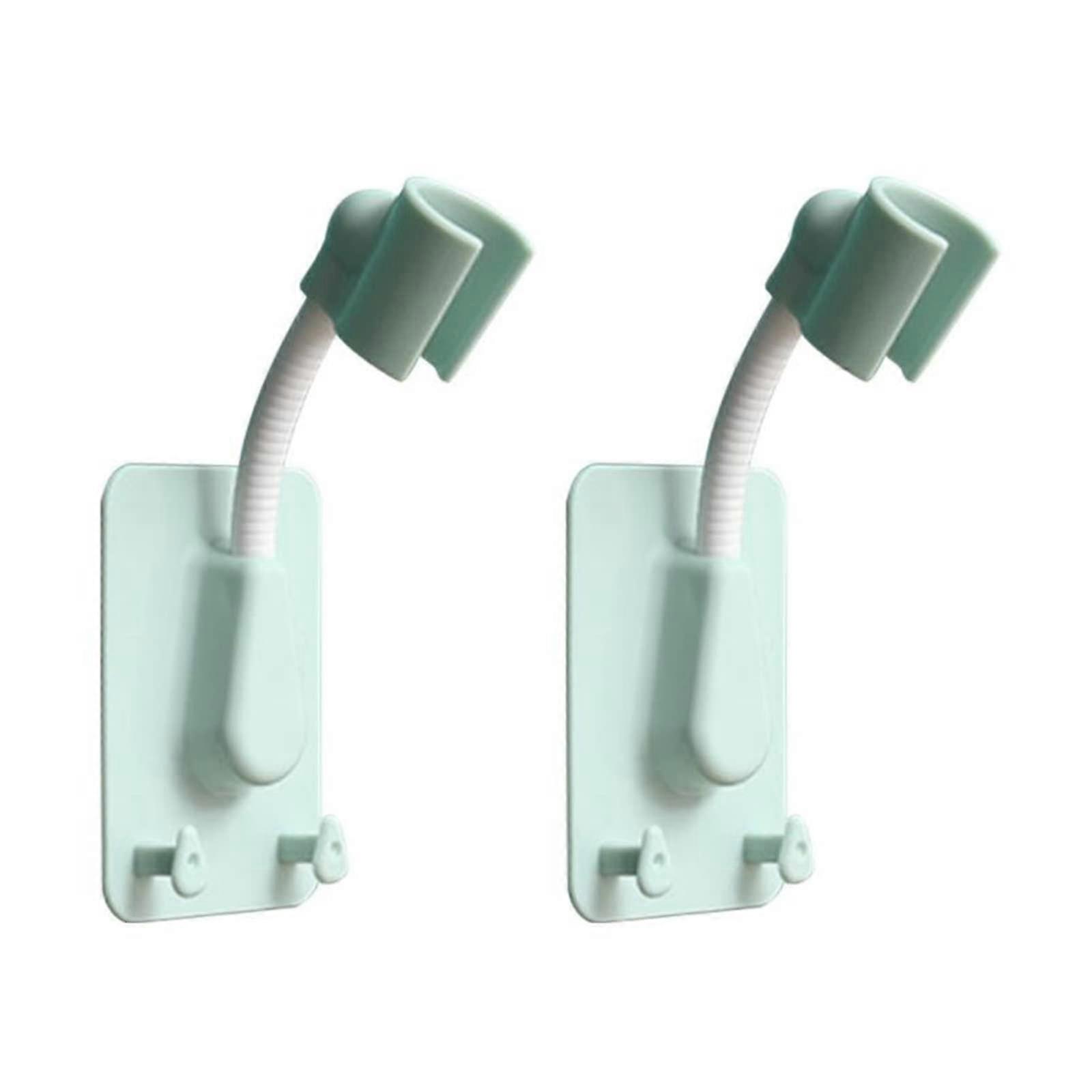 2 Pcs Shower Head Holders Self Adhesive No-punching Shower Holders Wall Mount Shower Brackets With 360 Rotation