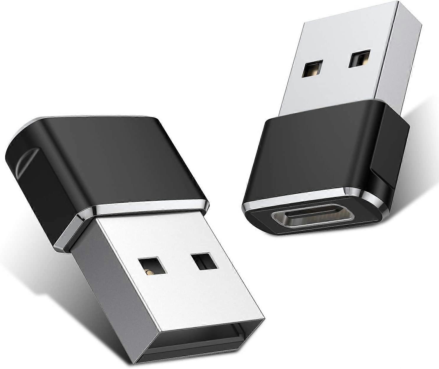 USB C kvinne til USB mannlig adapter (2 pakke), type C til USB En laderkabeladapter for iPhone 11