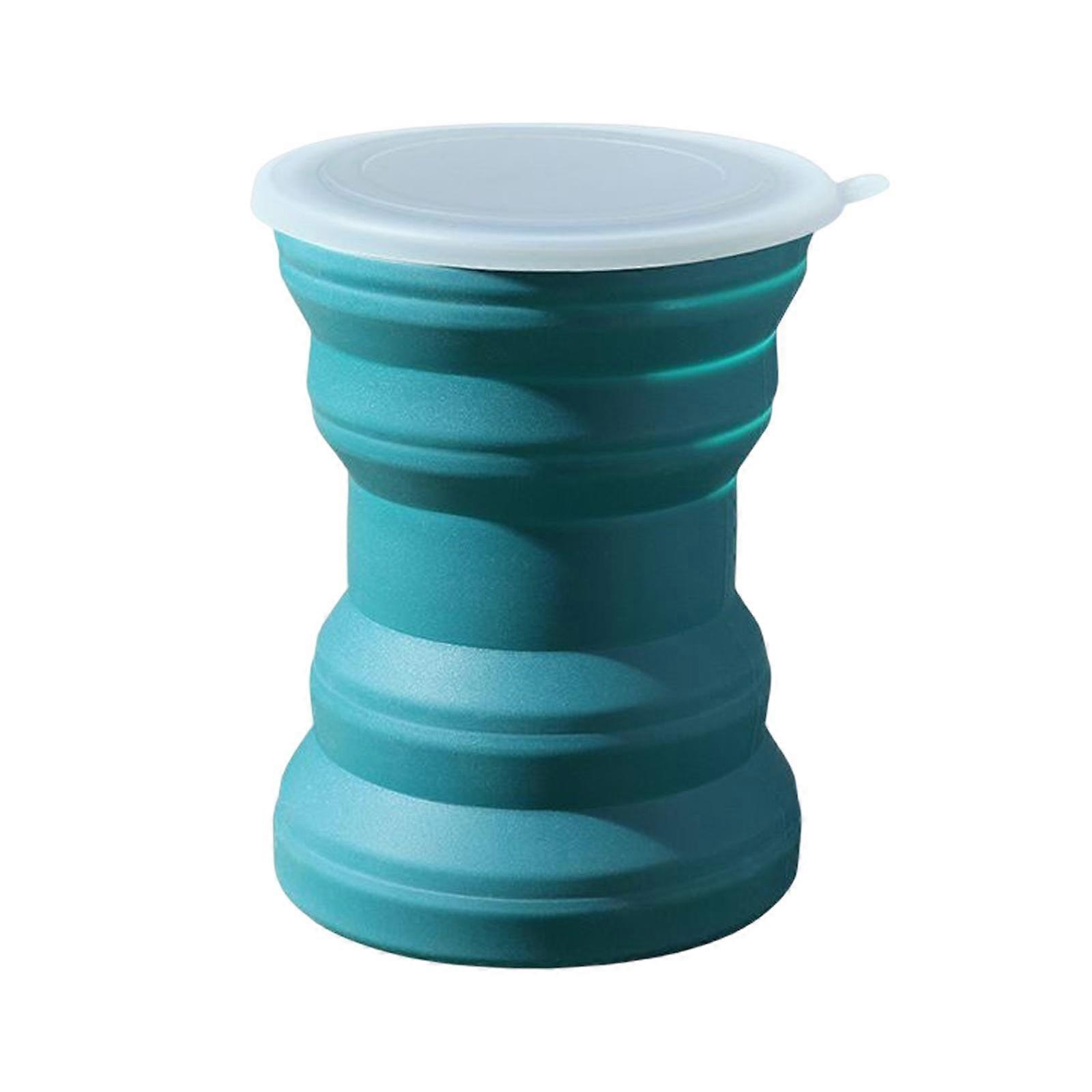 Portable Collapsible Cup Foldable Tableware Fashion Stainless Reusable blue