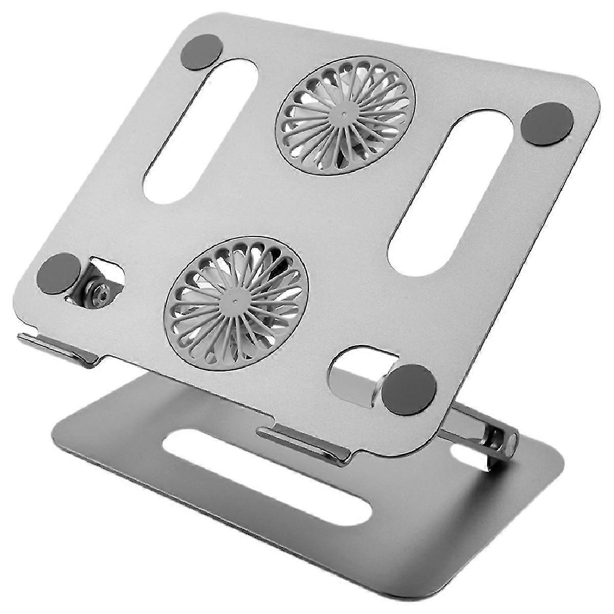 Laptop Cooling Stand Foldable Notebook Stand Holde Adjustable Lifting Fan Double-Layer Stand for 12