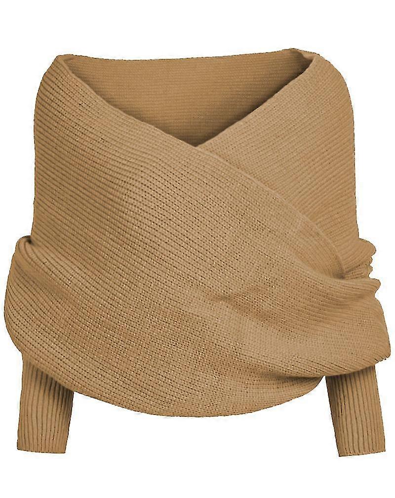 Nők kötött pulóver felsők sál ujjú wrap téli meleg kendő sálak