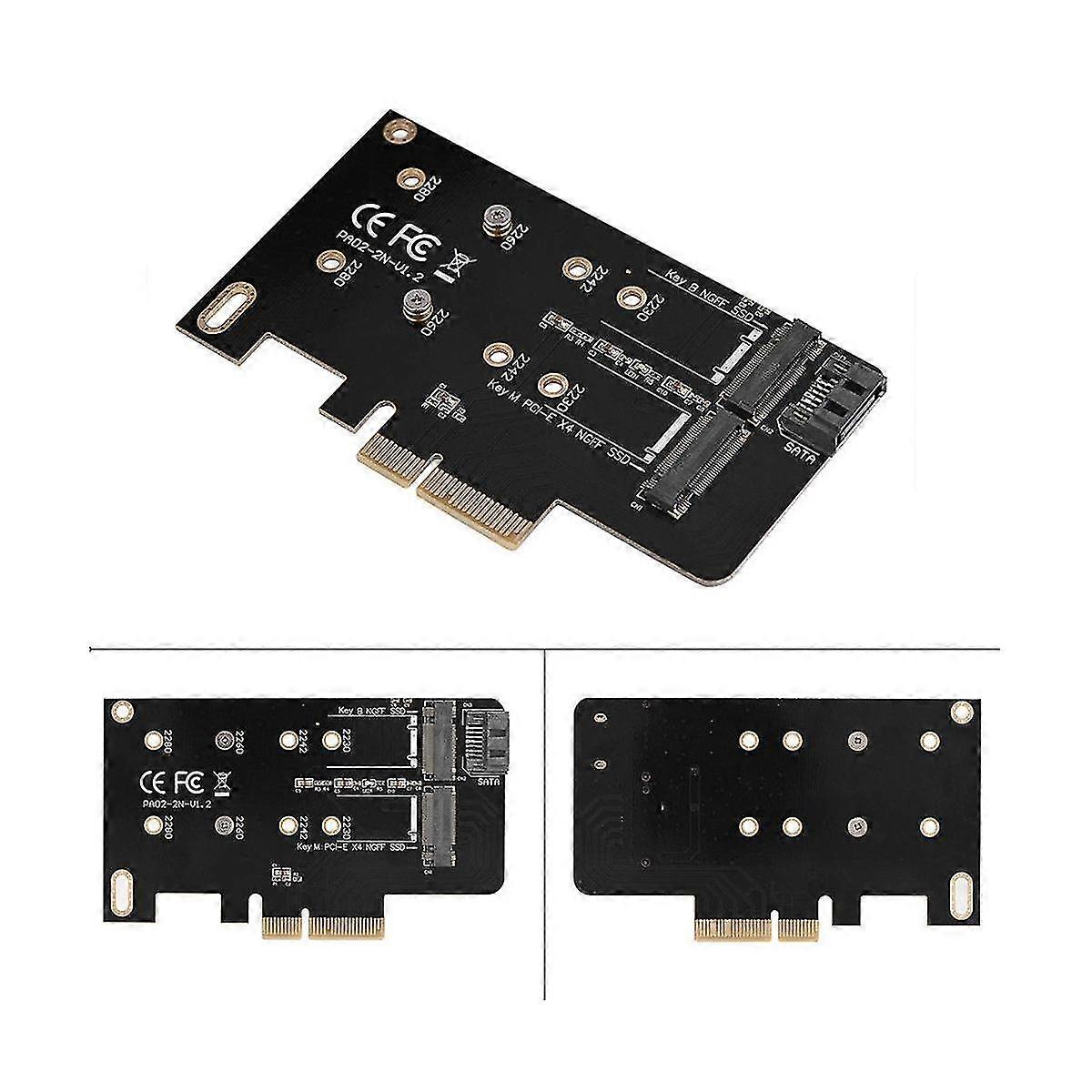 M.2 Nvme Ssd Ngff To Pcie X4 Converter Card B Key+m Key Pci-e 3.0 4x To 2230-2280 M.2 Ssd M2 Pcie A