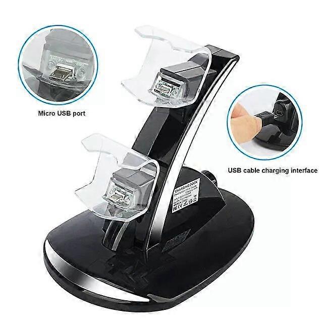 Controller Charger Dock LED Dual USB PS4 Charging Stand Station Cradle for Sony Playstation 4 PS4 / PS4 Pro /PS4 Slim Controller