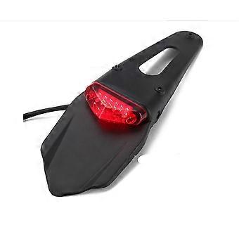 Rear Mudguard Led Red Tail Brake Motocross Motocross Motocr(Black)(1pcs)