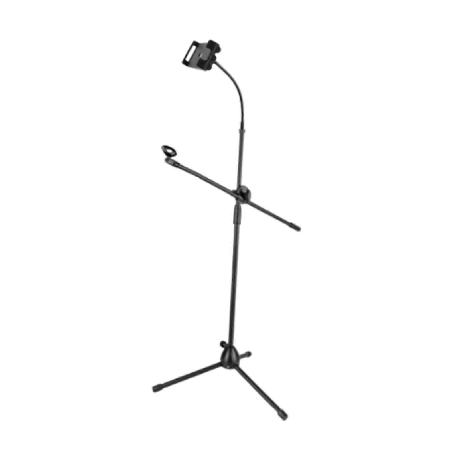 Mic Holder Stand Height Adjustable Live Performances Microphone Stand Tripod Double Rod