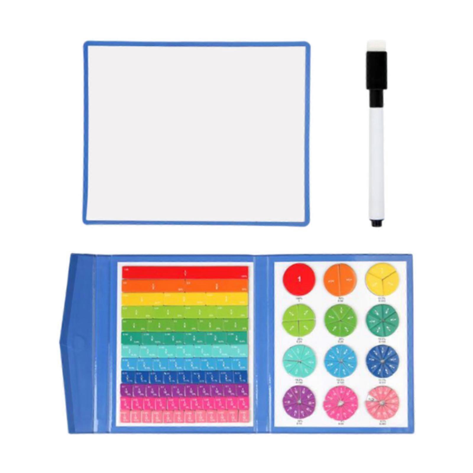 Fraction Manipulatives Portable Math Materials for Ages 6+ Elementary School