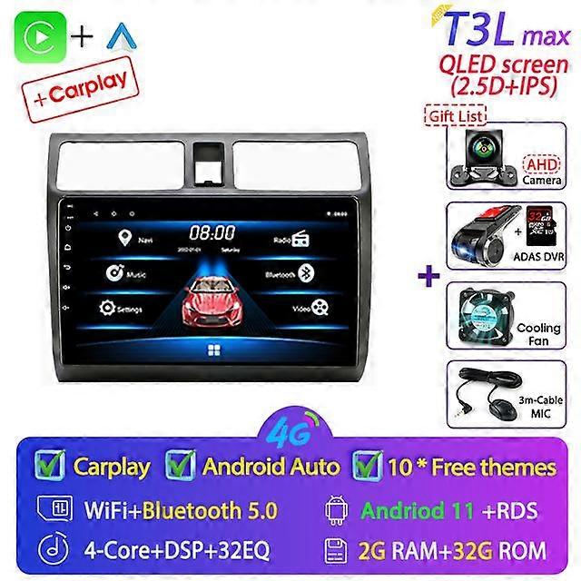 Für Suzuki Swift 2003-2010 10" Carplay 2 Din Android 11 Autoradio Multimidia Video Player GPS Navigation Haupteinheit Stereo Audio