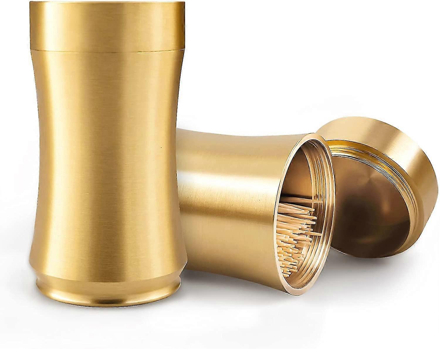 Dispenser, Brass Decorative Toothpicks Container Storage