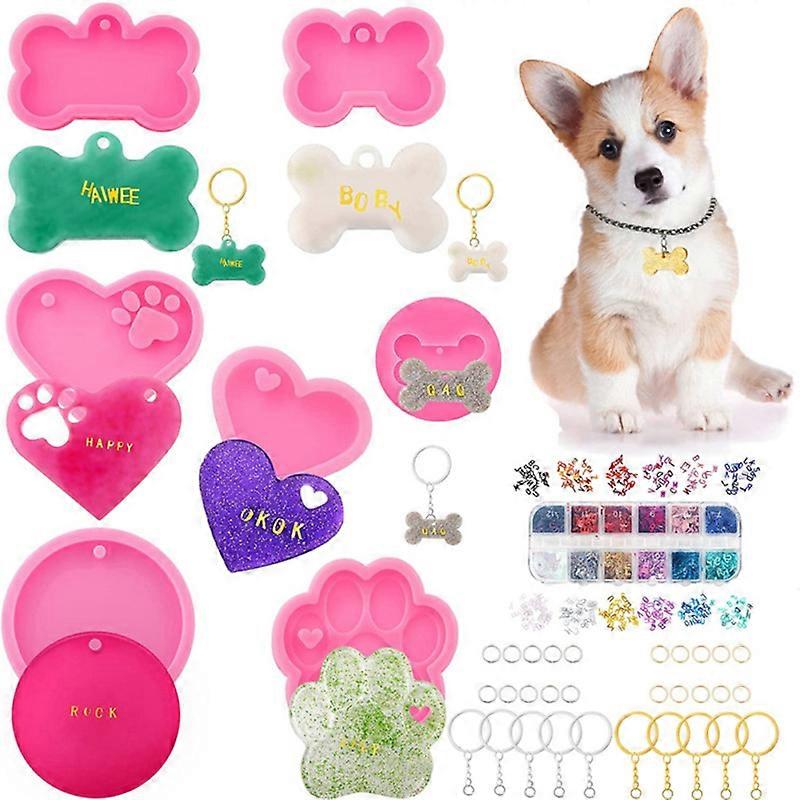 1Set Dog Bone Shape Crystal Epoxy Resin Pendant Molds DIY Handmade Craft Making Keychain Earrings Mold