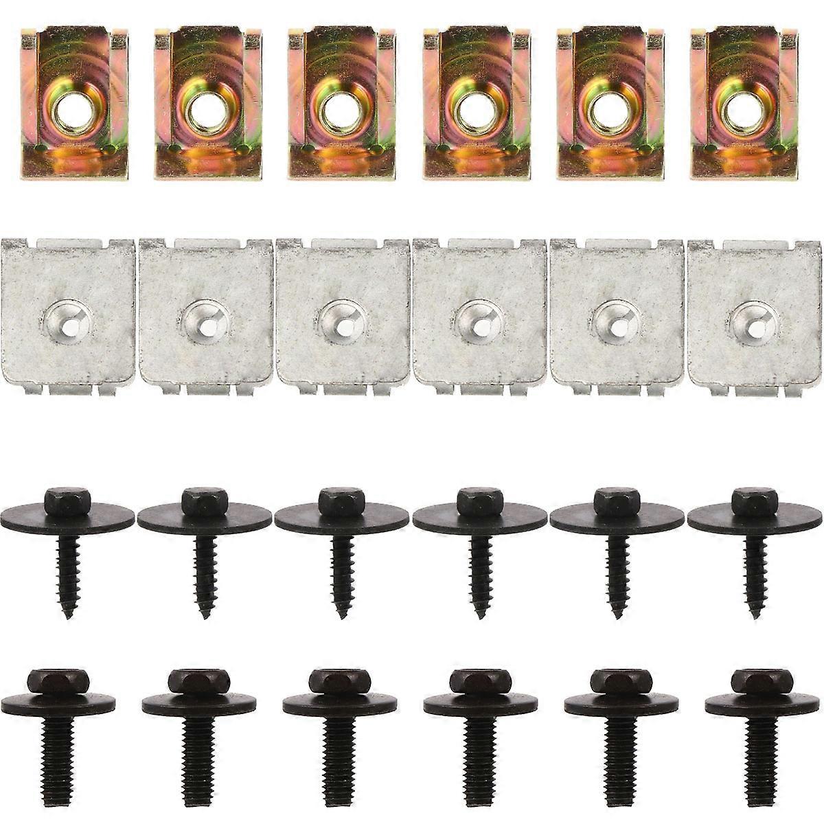 24pcs Under Engine Cover Undertray Clips Screws Under Cover Random Color